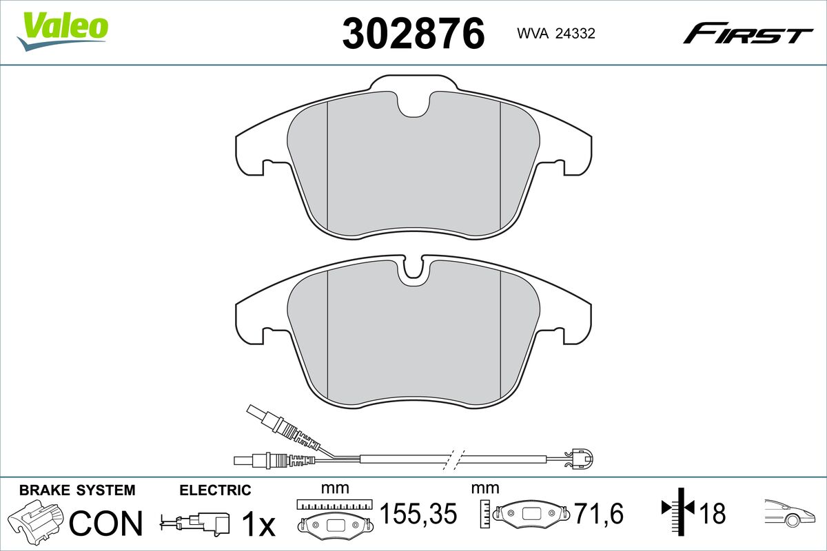 VALEO Fékbetét, mind 302876_VALEO